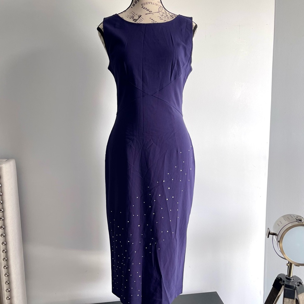 Moschino Jeans Form Fitting Rhinestone Vintage Embellished Dress